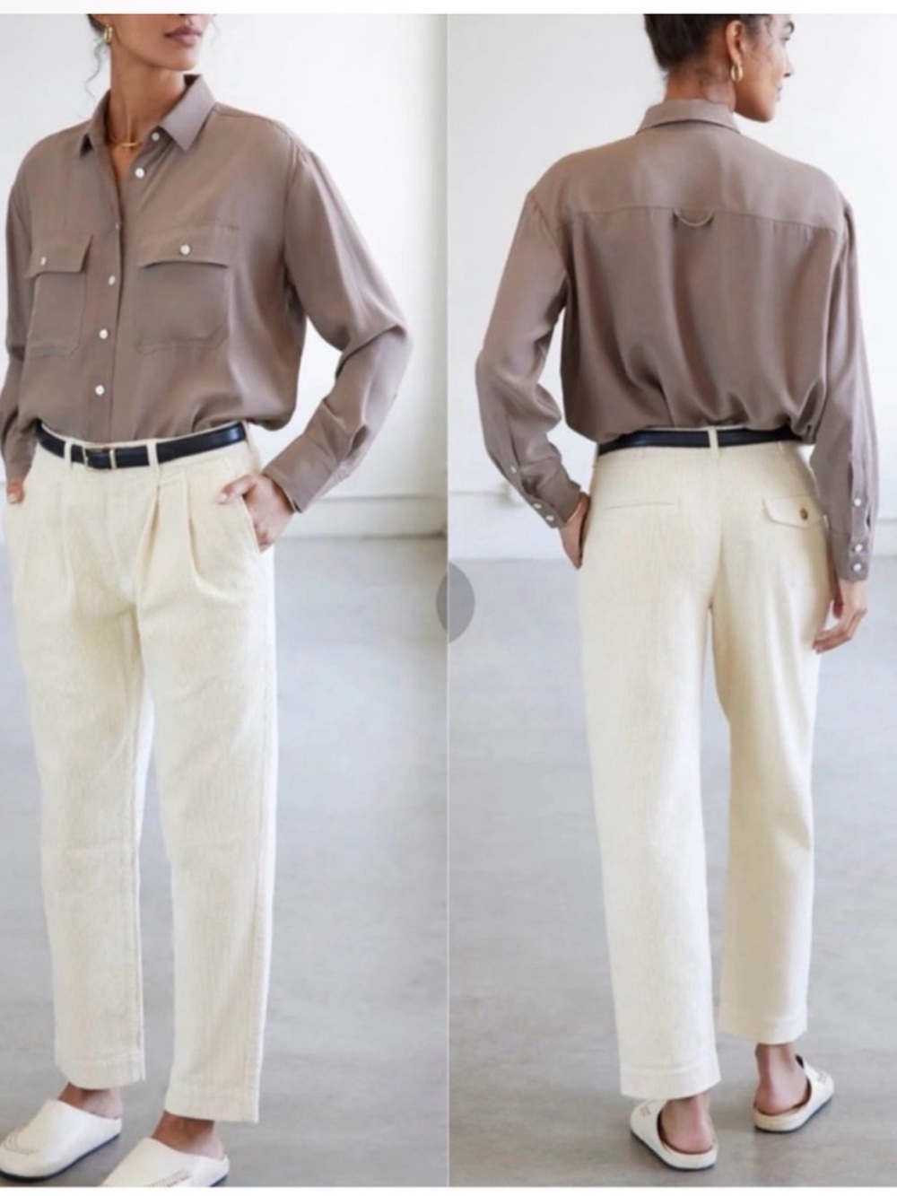 AYR The Metropolitan Corduroy Pants in Cream (High Altitude)